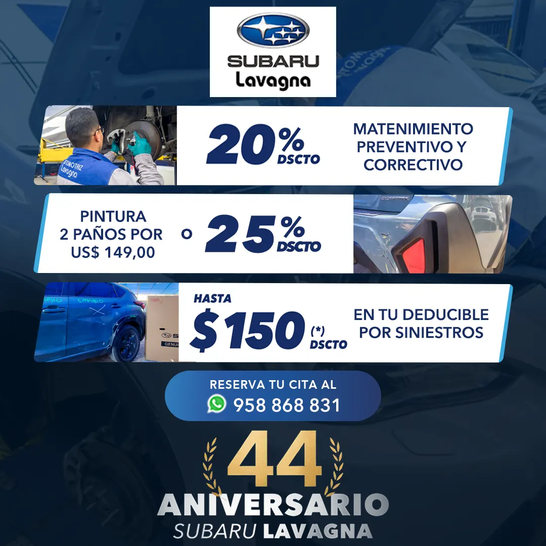 OFERTA ESPECIAL MANTENIMIENTO SUBARU